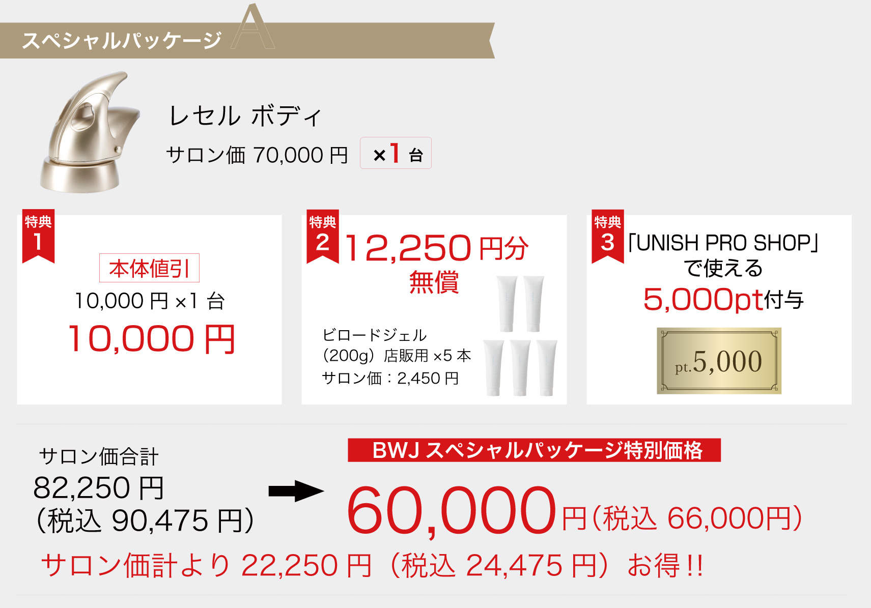 スペシャルパッケージA｜レセル ボディ